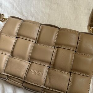 Woven Italian leather crossbody bag